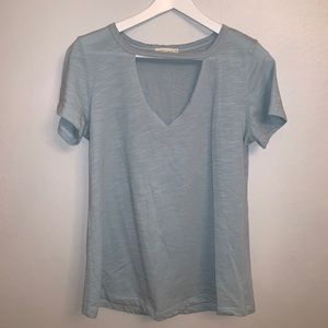 Light blue v-cut out tee